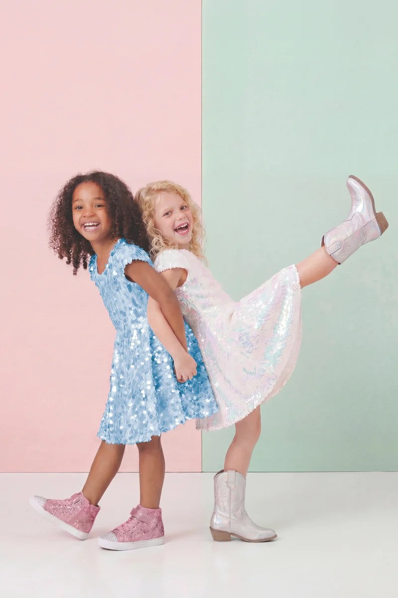 Great Pretenders Dress - Sequins Concert Queen Blue, Size 3-4
