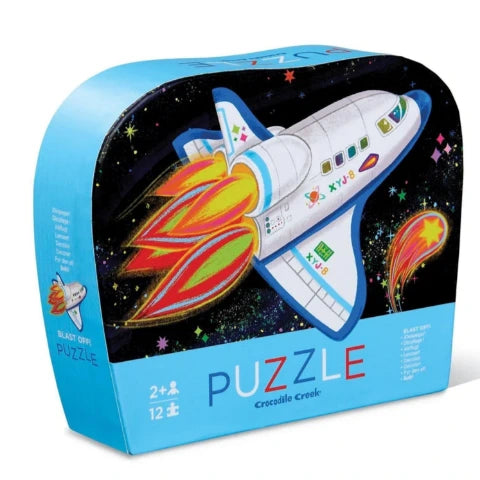 Crocodile Creek Mini Shaped Puzzle Blast Off, 12 Piece - Treasure Island Toys