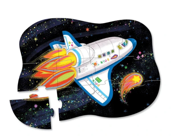 Crocodile Creek Mini Shaped Puzzle Blast Off, 12 Piece - Treasure Island Toys