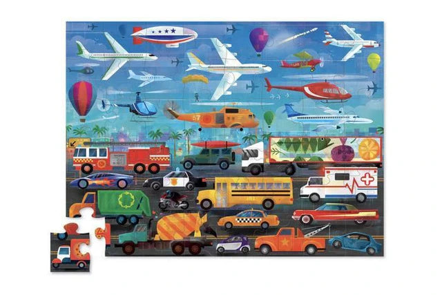 Crocodile Creek Puzzle Above & Below Things That Go, 48 Piece - Treasure Island Toys