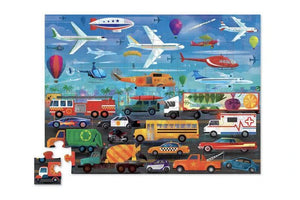 Crocodile Creek Puzzle Above & Below Things That Go, 48 Piece - Treasure Island Toys