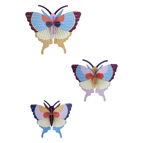 Studio Roof Plum Fringe Butterflies, Set of 3 - Treasure Island Toys