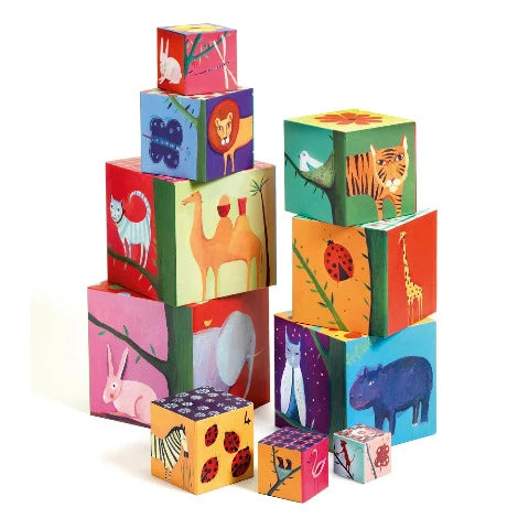 Djeco Toddler - Stacking Cubes Nature and Animals