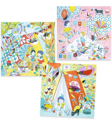 Djeco Art - Colouring Surprise Nina's Play Tents - Treasure Island Toys