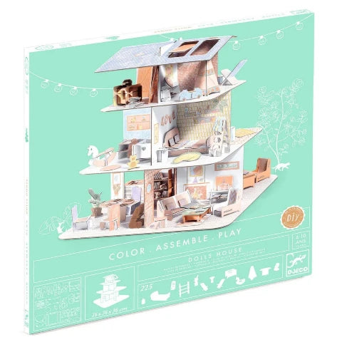 Djeco Art Kit - Colour, Assemble, Play Dollhouse