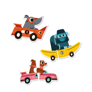 Djeco Puzzle Duo - Racing Cars - Treasure Island Toys