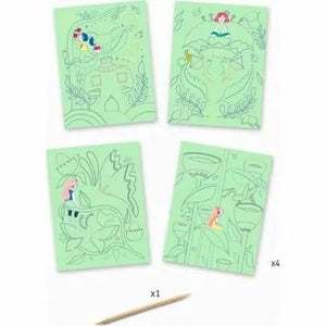 Djeco Art Kit - Scratch Art Fantasy Garden - Treasure Island Toys