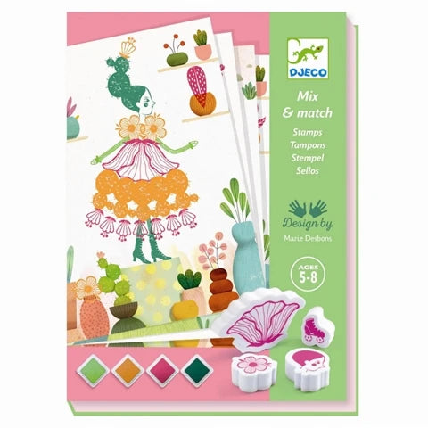 Djeco Art Kit - Stamp Set Flower Girls - Treasure Island Toys