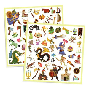 Djeco Art - Stickers Metallic Medieval Fantasy - Treasure Island Toys