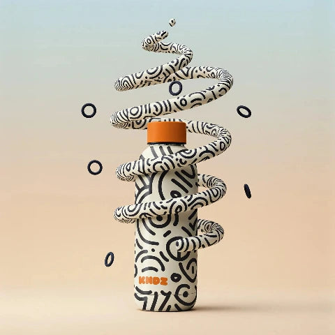 KNDZ Thermo Water Bottle Doodle Path, 500 ml
