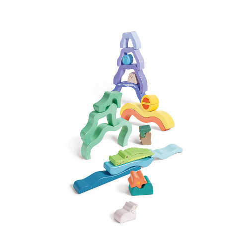 Hape Toddler Nature Scene Stacking Blocks - Treasure Island Toys