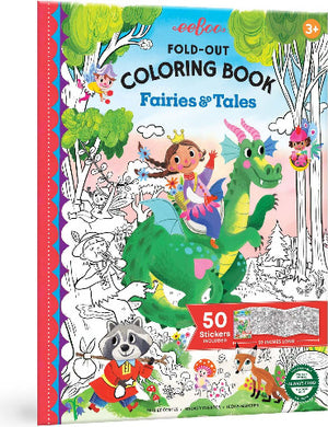 eeBoo Art Fold-Out Coloring Book Fairies and Tales - Treasure Island Toys