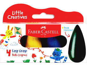 Faber-Castell Little Creatives Easy Grip Crayons Bulb, 4 Pack