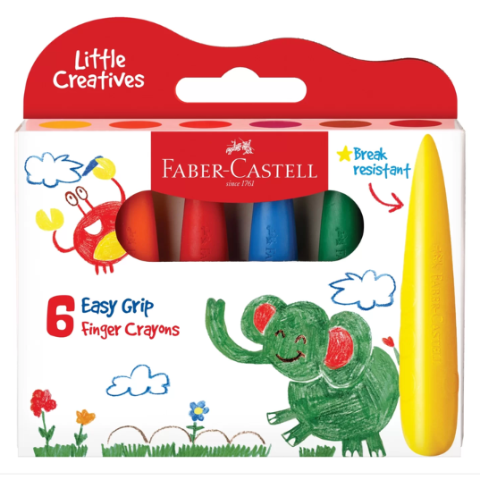 Faber-Castell Little Creatives Easy Grip Crayons Bulb, 6 Pack - Treasure Island Toys