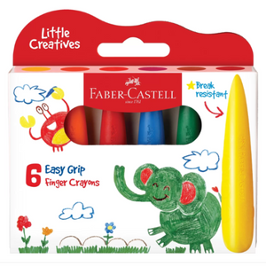 Faber-Castell Little Creatives Easy Grip Crayons Bulb, 6 Pack