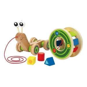 Hape Toddler Pull Walk-A-Long Snail - Treasure Island Toys
