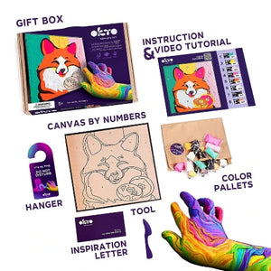 OKTO Sensory Art Paint by Numbers Fox - Treasure Island Toys