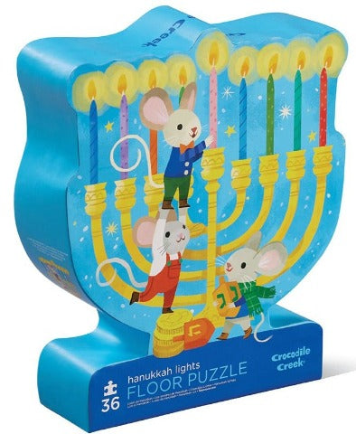 Crocodile Creek Floor Puzzle Hanukkah Lights, 36 Piece - Treasure Island Toys