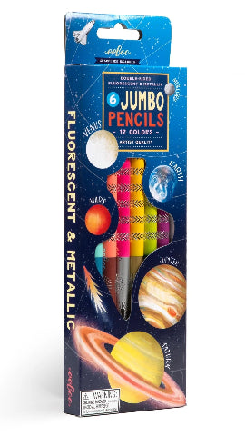 eeBoo Art - Our Planets 6 Jumbo Colour Pencils - Treasure Island Toys