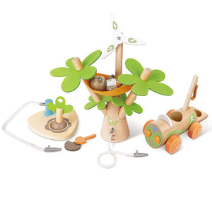 Hape Dollhouse Green Planet Explorers Tree Planting E-Car - Treasure Island Toys