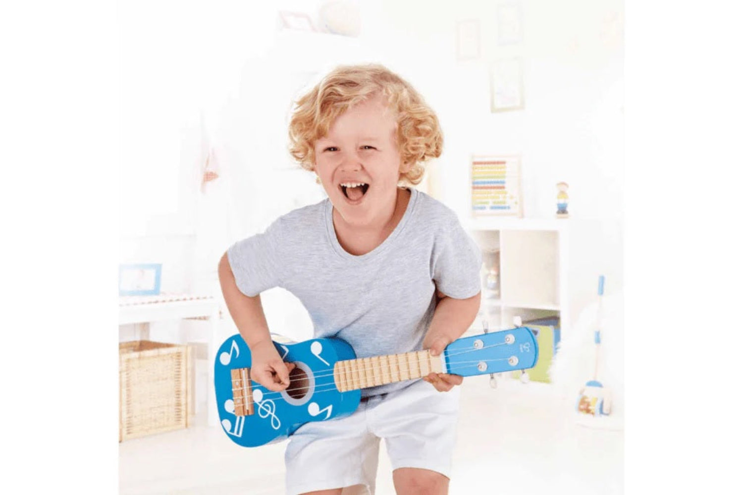 Hape Music Ukulele, Rockstar Blue - Treasure Island Toys