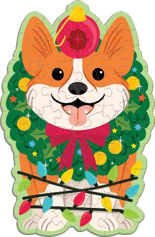 Galison Mudpuppy Mini Scratch & Sniff Puzzle - Christmas Corgi