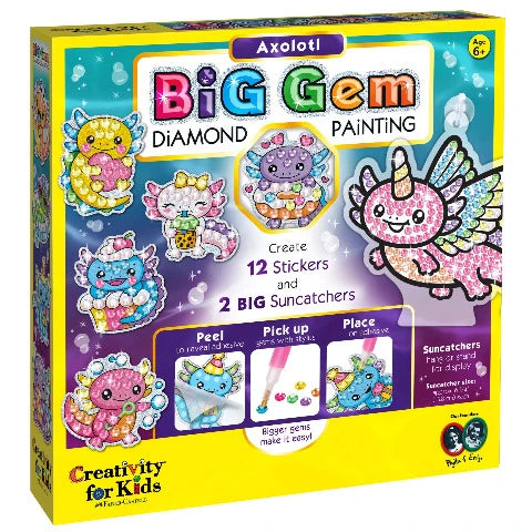 Creativity for Kids Big Gem Diamond Painting Axolotl - Treasure Island Toys