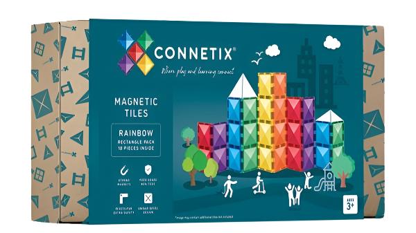 Connetix Tiles Rainbow Rectangle Pack, 18 Pieces - Treasure Island Toys