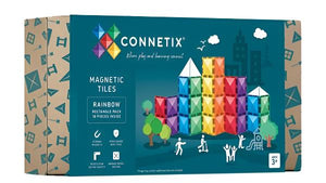 Connetix Tiles Rainbow Rectangle Pack, 18 Pieces