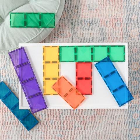 Connetix Tiles Rainbow Rectangle Pack, 18 Pieces