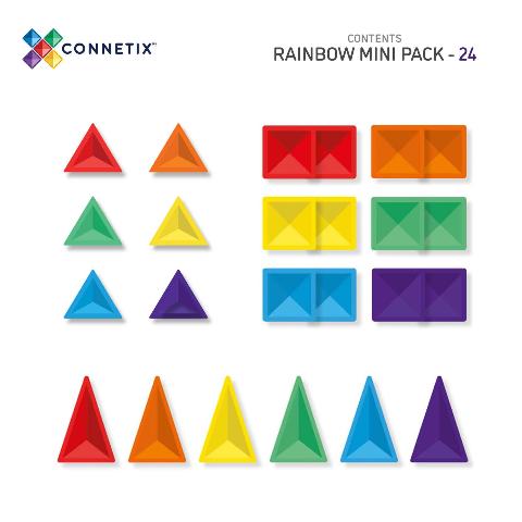 Connetix Tiles Rainbow Mini Pack, 24 Pieces