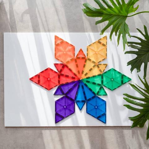 Connetix Tiles Rainbow Geometry Pack, 30 Pieces