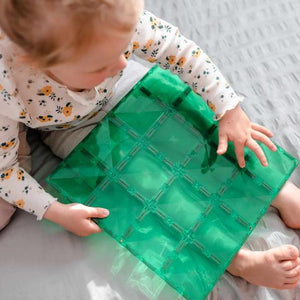 Connetix Tiles Rainbow Base Tiles, Blue & Green Pack, 2 Pieces