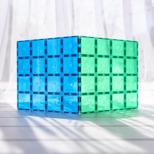 Connetix Tiles Rainbow Base Tiles, Blue & Green Pack, 2 Pieces