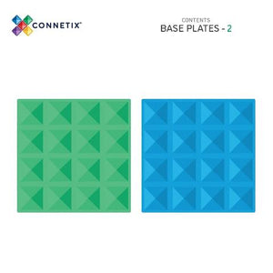 Connetix Tiles Rainbow Base Tiles, Blue & Green Pack, 2 Pieces