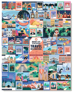 Ridley's Games Bucket List Puzzle 50 Awe-Inspiring Travel Destinations, 1000 Piece