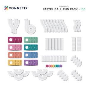 Connetix Tiles Pastel Ball Run Pack, 106 Pieces