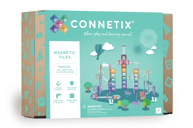 Connetix Tiles Pastel Ball Run Pack, 106 Pieces