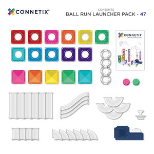 Connetix Tiles Ball Run Launcher, 47 Pieces
