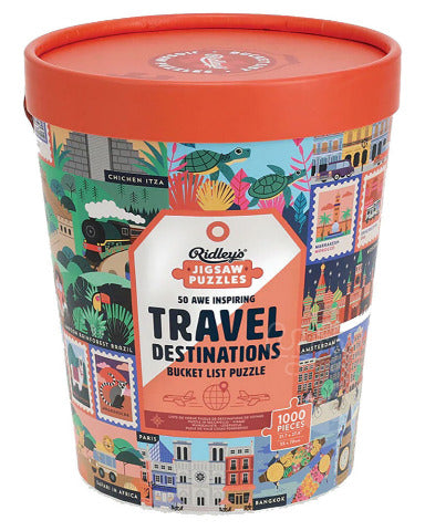 Ridley's Games Bucket List Puzzle 50 Awe-Inspiring Travel Destinations, 1000 Piece