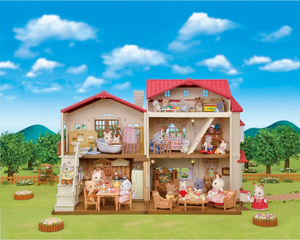 Calico Critters Gift House - Red Roof Country Home Secret Attic Playroom - Treasure Island Toys