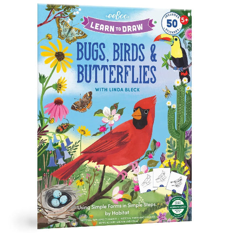 eeBoo Art - Learn to Draw Bugs, Birds, & Butterflies - Treasure Island Toys