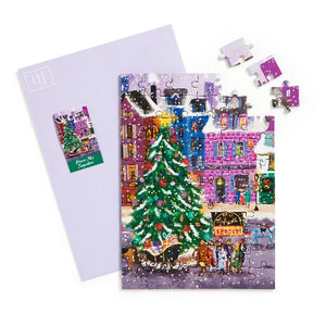 Galison Mudpuppy Puzzle Square Greeting Card - Joy LaForme Christmas Square