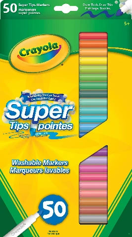 Crayola Markers Washable Super Tip 50 Pack - Treasure Island Toys