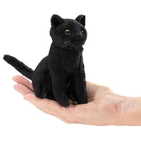 Folkmanis Finger Puppet - Black Cat - Treasure Island Toys
