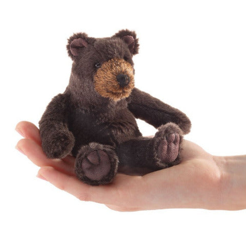 Folkmanis Finger Puppet - Brown Bear, Sitting - Treasure Island Toys
