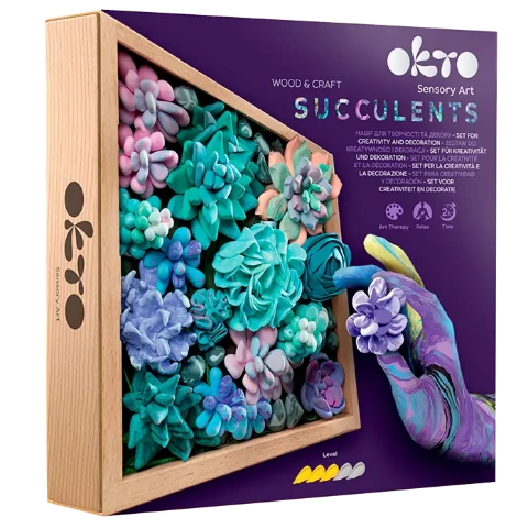 OKTO Sensory Art Wood & Craft Succulents, Tenderness - Treasure Island Toys