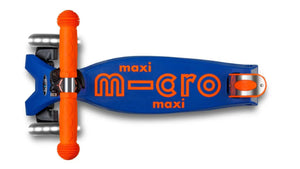 Micro Scooter Maxi Foldable  LED Scooter - Neon Blaze Orange/Blue