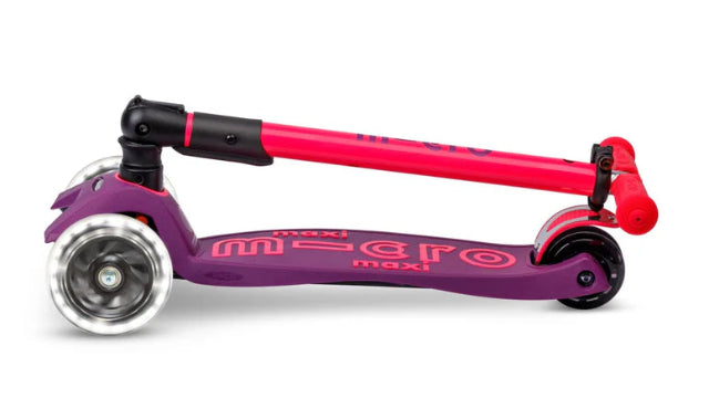 Micro Scooter Maxi Foldable  LED Scooter - Neon Ultra Pink/Purple
