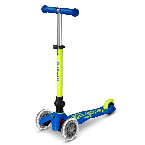 Micro Scooter Mini Foldable  LED Scooter - Neon Canary/Blue